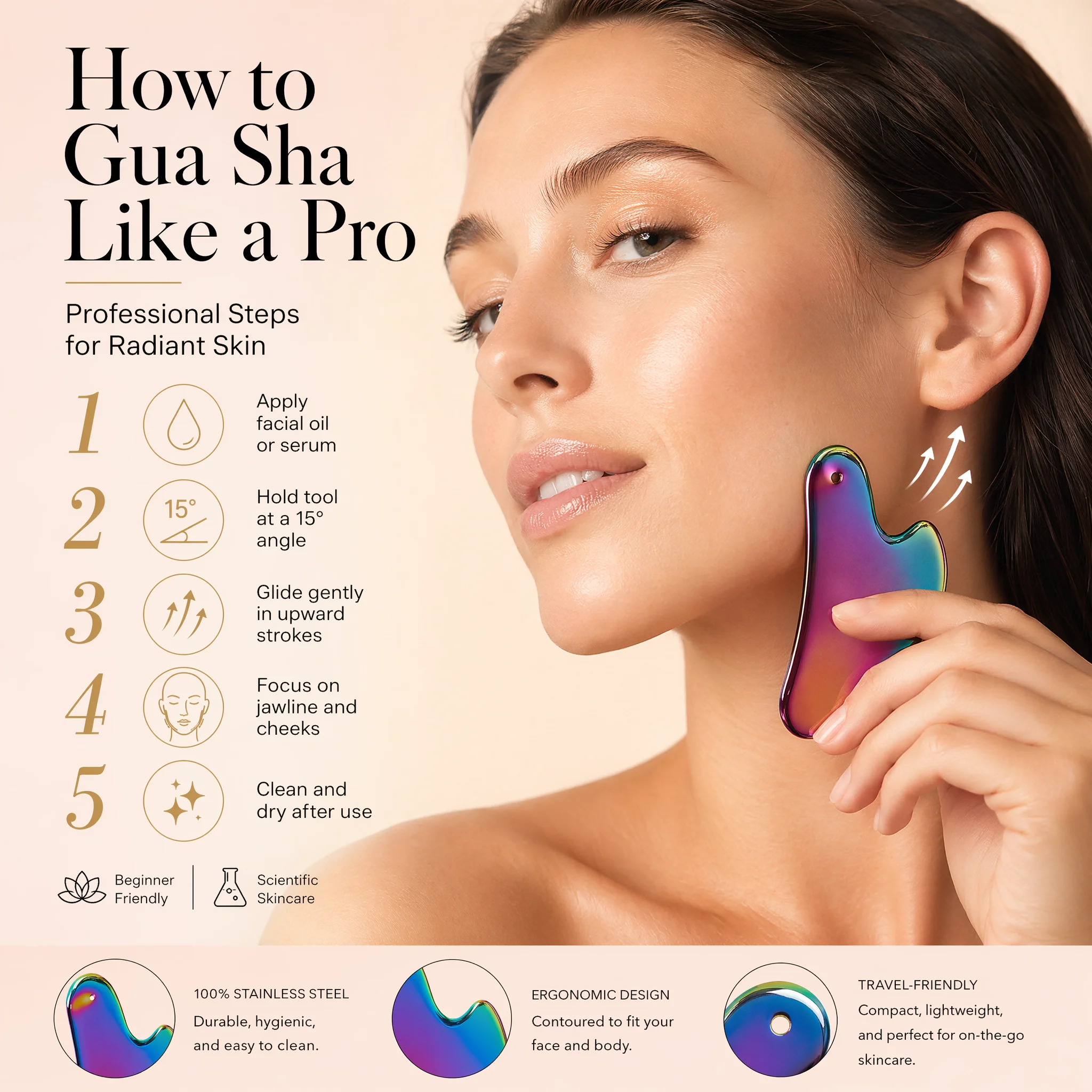 1Pcs Stainless Steel Gua Sha B - огляд і ціна Relax - Spa & Wellness